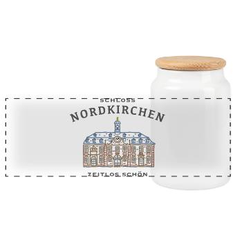 Schloss Nordkirchen, Münsterland - Panorama Keksdose mit Holzdeckel - Weiß - Vorne