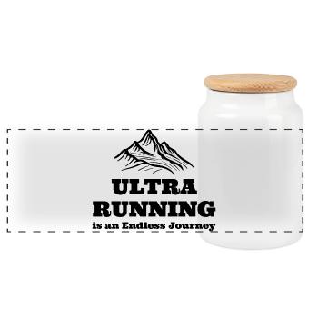 Ultra Running ist eine endlose Reise - Panorama Keksdose mit Holzdeckel - Weiß - Vorne