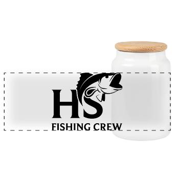HS Fishing Crew - Panorama Keksdose mit Holzdeckel - Weiß - Vorne