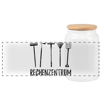 Rechenzentrum - Gärtner Garten Pflanzen - Panorama Keksdose mit Holzdeckel - Weiß - Vorne