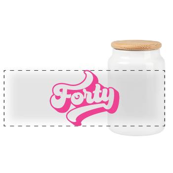 Quarante-40e anniversaire pour les femmes de 40 ans - Boîte à biscuits avec couvercle en bois - blanc - Devant