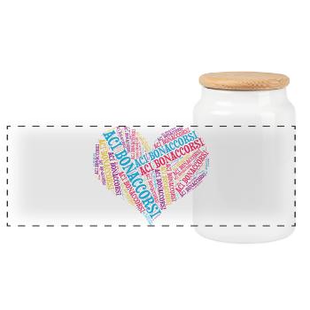 T-shirt Sicile Aci Bonaccorsi coeur monde nuage - Boîte à biscuits avec couvercle en bois - blanc - Devant