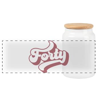 Quarante-40e anniversaire pour les femmes de 40 ans - Boîte à biscuits avec couvercle en bois - blanc - Devant
