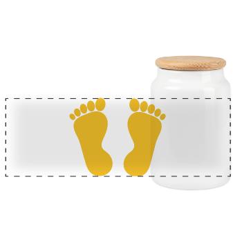 Podiatrie Podiatrie Pieds Jaunes Pied - Boîte à biscuits avec couvercle en bois - blanc - Devant