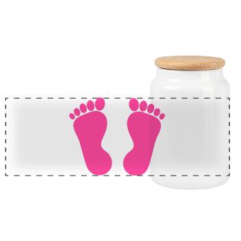 Podologie de pédicure pédicure rose pieds roses pieds - Boîte à biscuits avec couvercle en bois - blanc - Devant