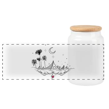 Music Festival Music Festival - Panoramic Cookie Jar with Wooden Lid - white - Front