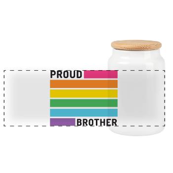 Pride Month LGBT - Stolzer Bruder - Panorama Keksdose mit Holzdeckel - Weiß - Vorne