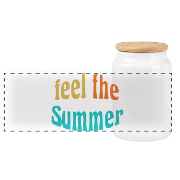 Feel the Summer - Panorama Keksdose mit Holzdeckel - Weiß - Vorne