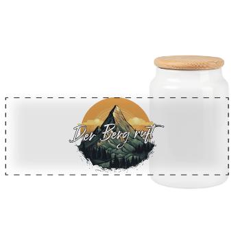 Der Berg ruft – Berglandschaft - Panorama Keksdose mit Holzdeckel - Weiß - Vorne
