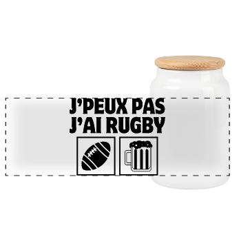 rugby, rugby sport, rugby humour - Boîte à biscuits avec couvercle en bois - blanc - Devant