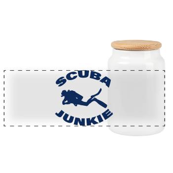SCUBA JUNKIE - Panorama Keksdose mit Holzdeckel - Weiß - Vorne