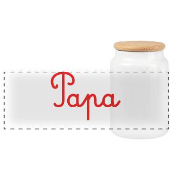 PAPA. FÊTE DES PÈRES. BONNE FÊTE PAPA. BONNE FÊTE. - Boîte à biscuits avec couvercle en bois - blanc - Devant