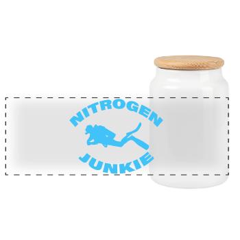 NITROGEN JUNKIE - Panorama Keksdose mit Holzdeckel - Weiß - Vorne