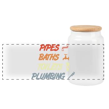 Plomberie - Boîte à biscuits avec couvercle en bois - blanc - Devant