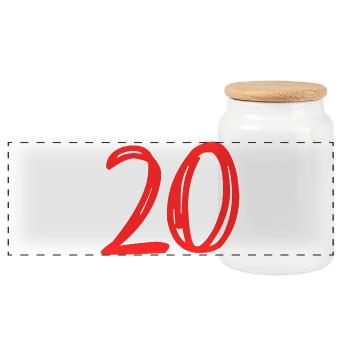 20. 20 ANS. 20e ANNIVERSAIRE. ANNIVERSAIRE 20 ANS. - Boîte à biscuits avec couvercle en bois - blanc - Devant