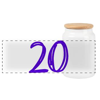 20. 20 ANS. 20e ANNIVERSAIRE. ANNIVERSAIRE 20 ANS. - Boîte à biscuits avec couvercle en bois - blanc - Devant