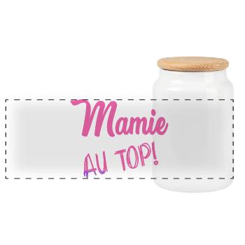 MAMIE - Boîte à biscuits avec couvercle en bois - blanc - Devant