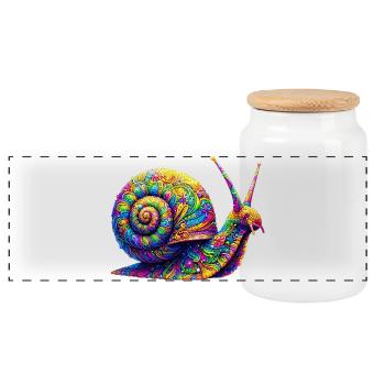 Escargot - Boîte à biscuits avec couvercle en bois - blanc - Devant