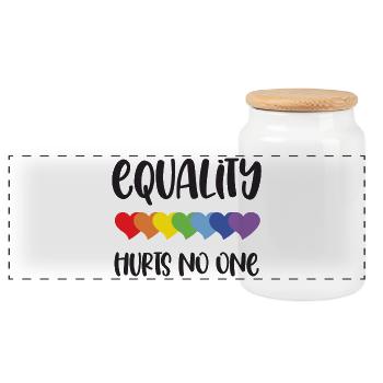 Mois de la fierté LGBT - L’égalité ne fait de mal à personne - Boîte à biscuits avec couvercle en bois - blanc - Devant