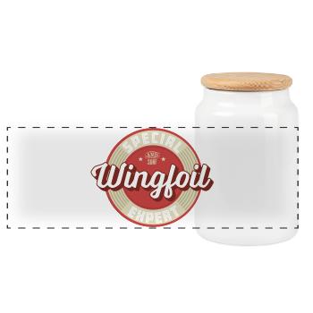 Wingfoil Label - Panorama Keksdose mit Holzdeckel - Weiß - Vorne