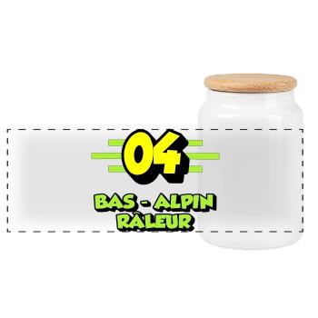 Bas-alpin râleur - Boîte à biscuits avec couvercle en bois - blanc - Devant