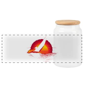 Planche à voile vintage - Boîte à biscuits avec couvercle en bois - blanc - Devant