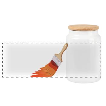 Pinceaux de peintre - Boîte à biscuits avec couvercle en bois - blanc - Devant