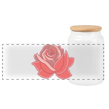 Coeur de la rose - Boîte à biscuits avec couvercle en bois - blanc - Devant