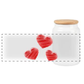 1. 1 year. 1st ANNIVERSARY. 1 YEAR ANNIVERSARY - Panoramic Cookie Jar with Wooden Lid - white - Front