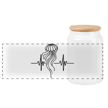 Méduse – Ocean Love | . Océan. Nature - Boîte à biscuits avec couvercle en bois - blanc - Devant