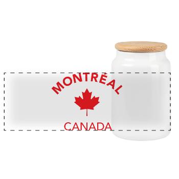 MONTREAL CANADA - Panorama Keksdose mit Holzdeckel - Weiß - Vorne