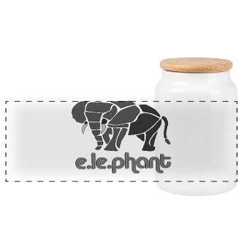 e.le.phant - Panoramic Cookie Jar with Wooden Lid - white - Front
