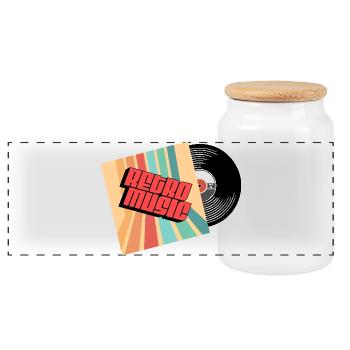 Retro music - Panoramic Cookie Jar with Wooden Lid - white - Front