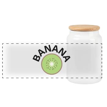CRAZY FRUITS Collection - Panoramic Cookie Jar with Wooden Lid - white - Front