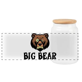 Big Bear - Panoramic Cookie Jar with Wooden Lid - white - Front
