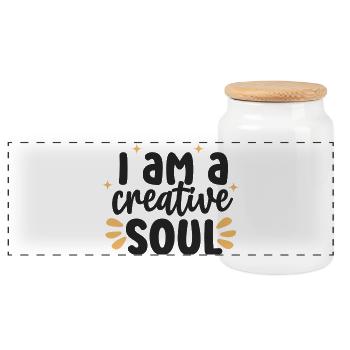 Citation inspirante de l’âme créative - Boîte à biscuits avec couvercle en bois - blanc - Devant