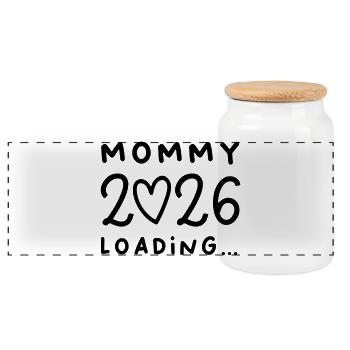Mommy 2026 - Panorama Keksdose mit Holzdeckel - Weiß - Vorne