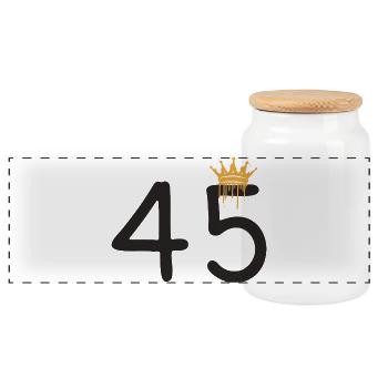 45 - Boîte à biscuits avec couvercle en bois - blanc - Devant