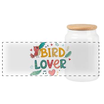 Citation Enfantine Bird Lover - Boîte à biscuits avec couvercle en bois - blanc - Devant