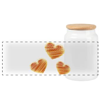 HEART. COUPLE. VALENTINE'S DAY. JUST MARRIED. Bachelorette party. - Panoramic Cookie Jar with Wooden Lid - white - Front