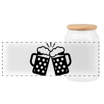 À votre santé! - Boîte à biscuits avec couvercle en bois - blanc - Devant