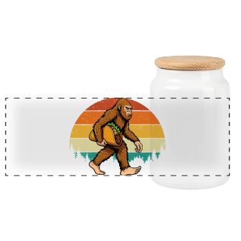 Bigfoot Portant Taco Drôle Fiesta Mashup - Boîte à biscuits avec couvercle en bois - blanc - Devant