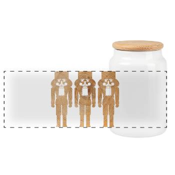 3 Nussknacker Holz Weihnachten Advent Deko Symbol - Panorama Keksdose mit Holzdeckel - Weiß - Vorne