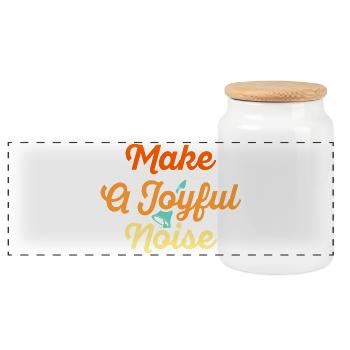Choir Music Instrument Handbell Choir - Panoramic Cookie Jar with Wooden Lid - white - Front