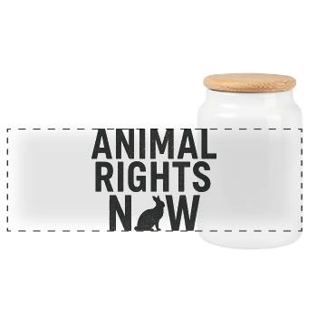 Animal Rights Now Déclaration Typographie - Boîte à biscuits avec couvercle en bois - blanc - Devant