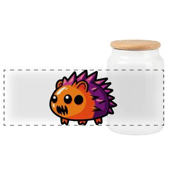 Igel Halloween Zombie - Panorama Keksdose mit Holzdeckel - Weiß - Vorne
