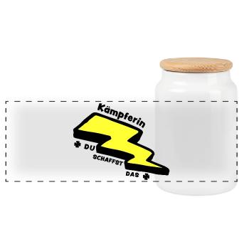 Lucky Charm : Fighter - Vous pouvez le faire ! - Boîte à biscuits avec couvercle en bois - blanc - Devant