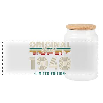 1948 Vintage Rétro Cadeau D’anniversaire - Boîte à biscuits avec couvercle en bois - blanc - Devant
