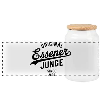 Echter Essen Hoodie Shirt Tasse Strampler - Panorama Keksdose mit Holzdeckel - Weiß - Vorne