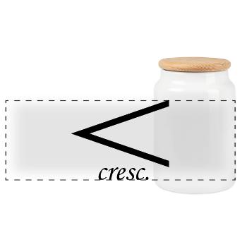 Crescendo - Signe musical pour les fans de musique - Boîte à biscuits avec couvercle en bois - blanc - Devant
